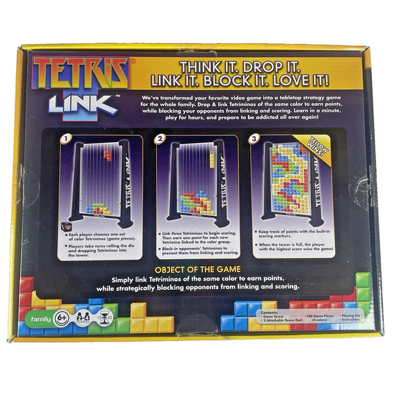 Tetris Link Hands-On Strategy Shape Game Discontinued Family Fun 100% Complete - Picture 2 of 4